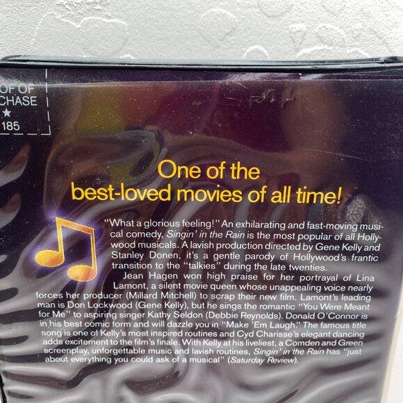 Vintage Singin In The Rain VHS Tape Clamshell Case Gene Kelly Debbie Reynolds - Picture 3 of 9